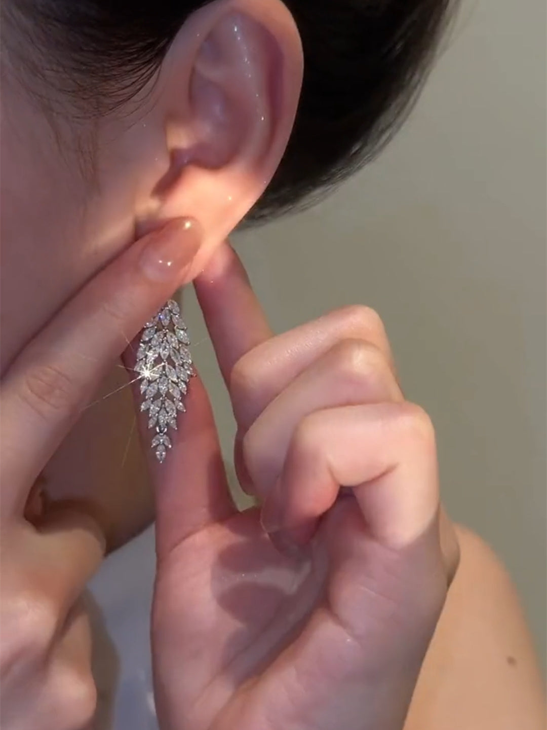 Crystal Leaf Earrings
