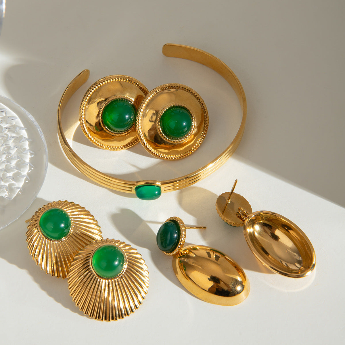 Jade Gold Jewelry Set