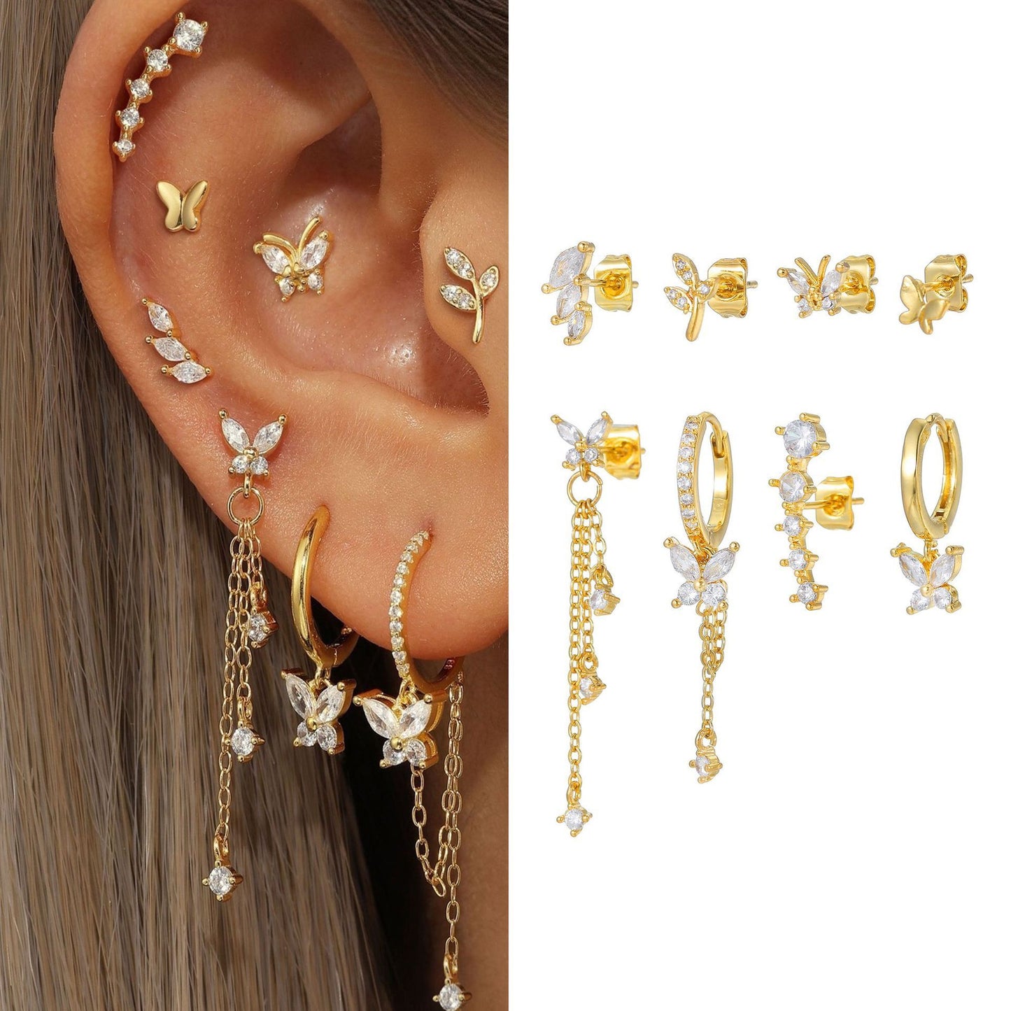 Butterfly Sparkle Stud Set