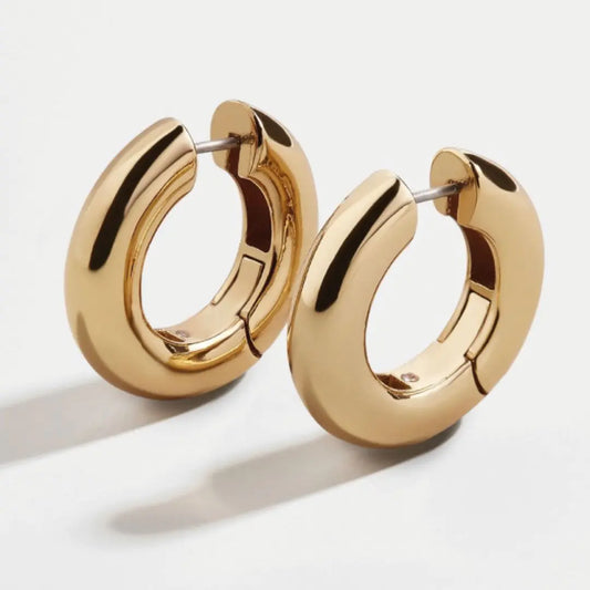 Whispering Silver Hoop- 18K gold vermeil