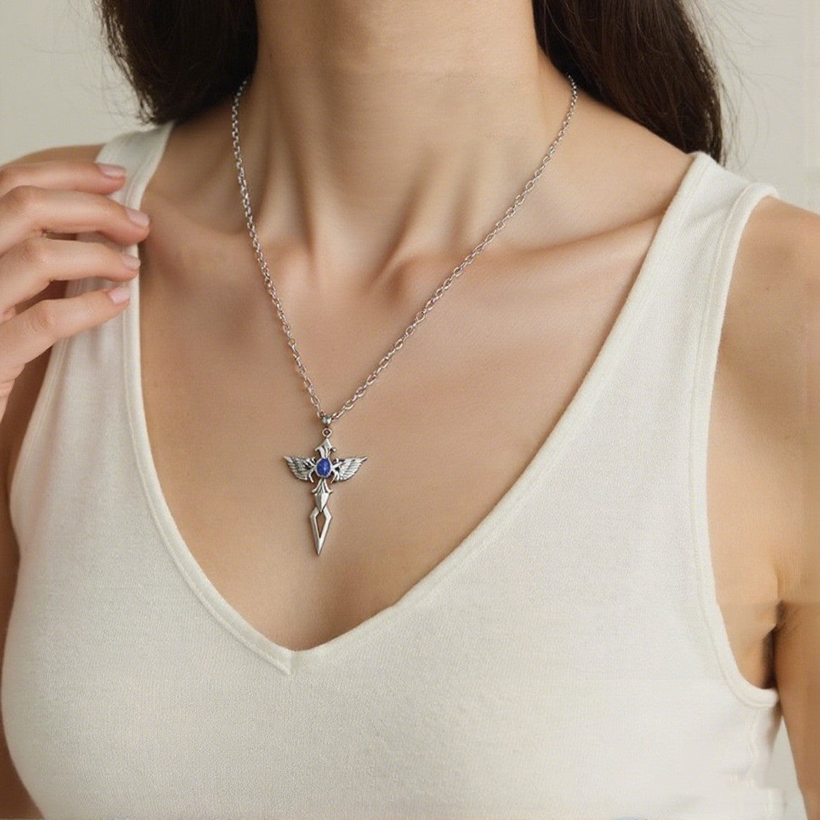 Sapphire Wing Pendant