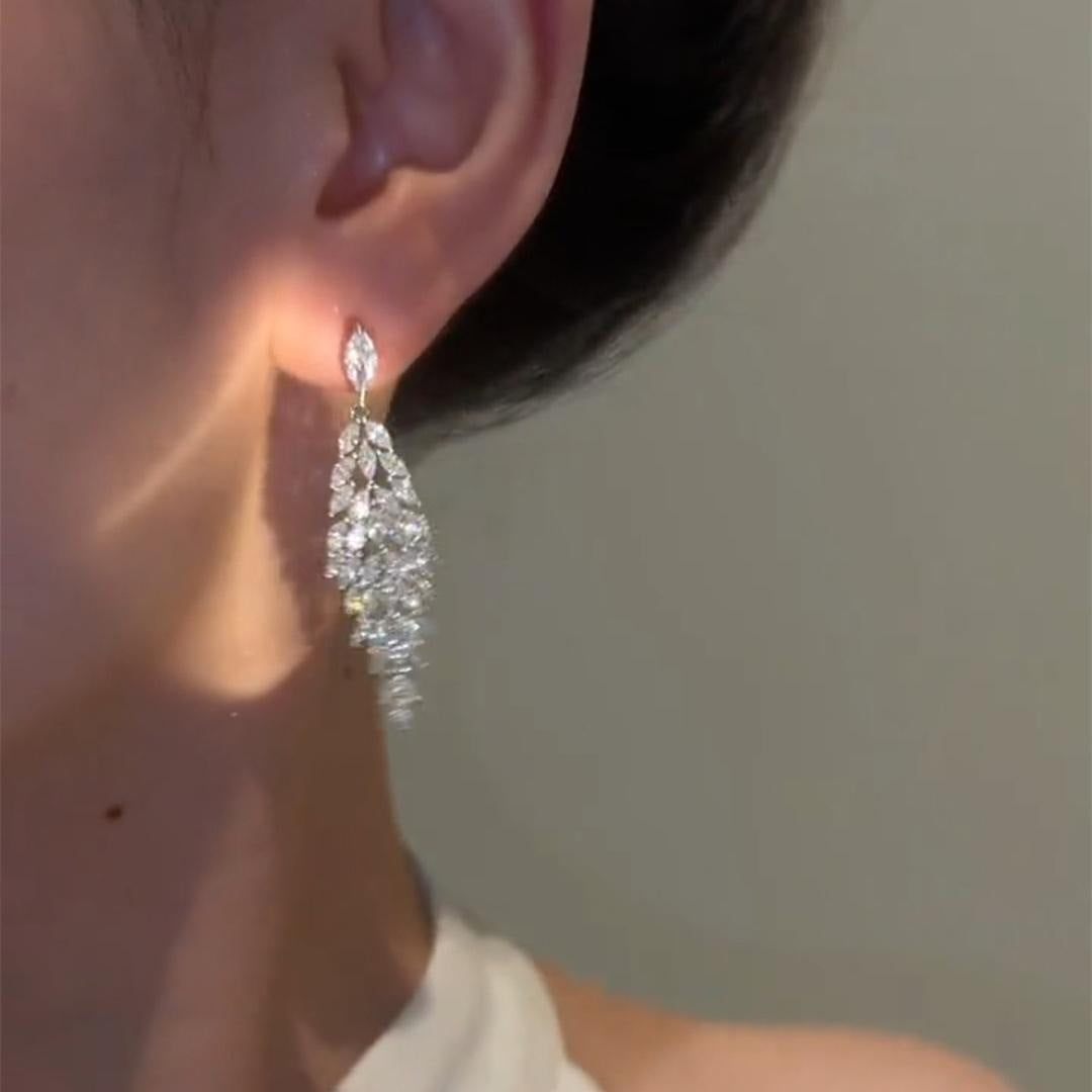 Crystal Leaf Earrings