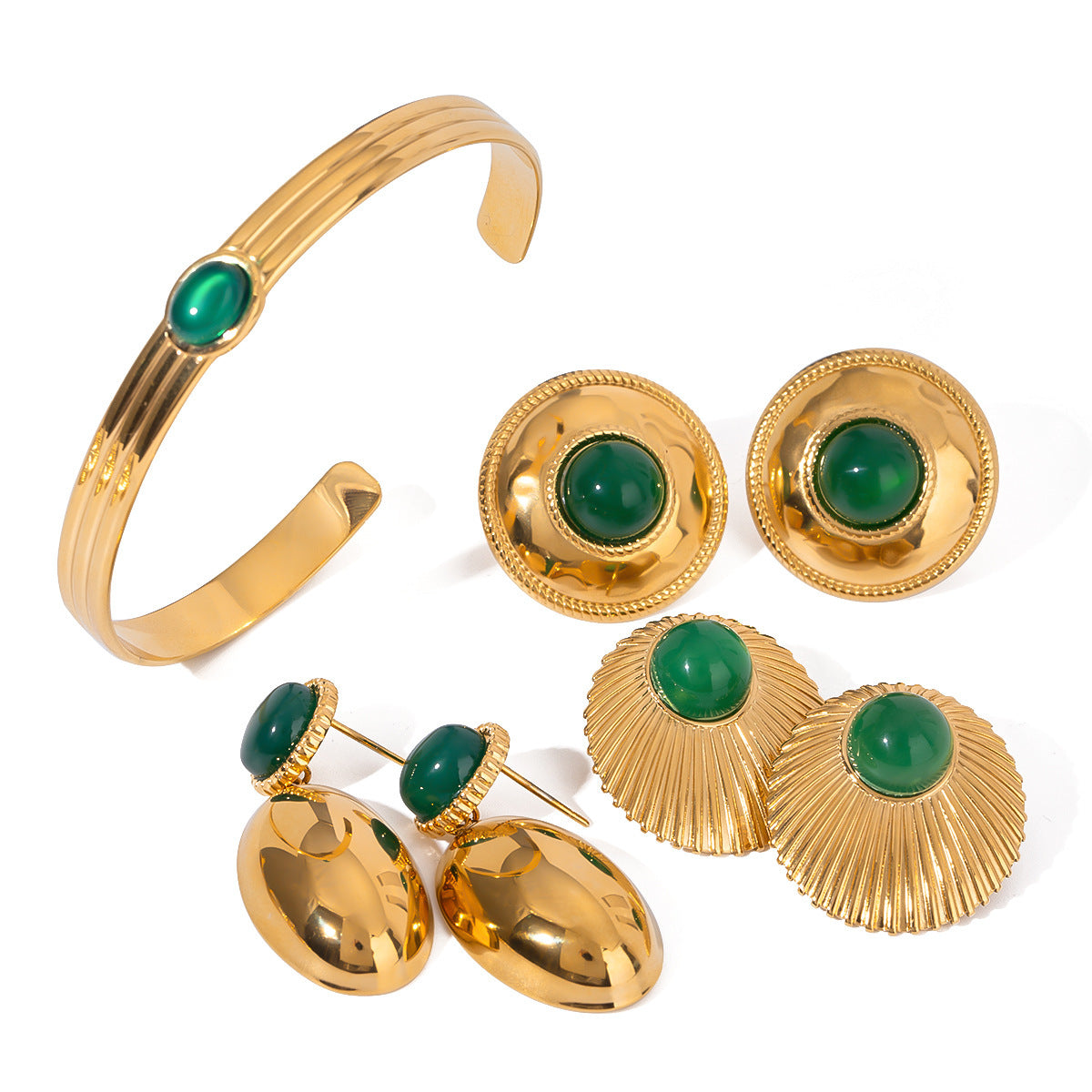 Jade Gold Jewelry Set