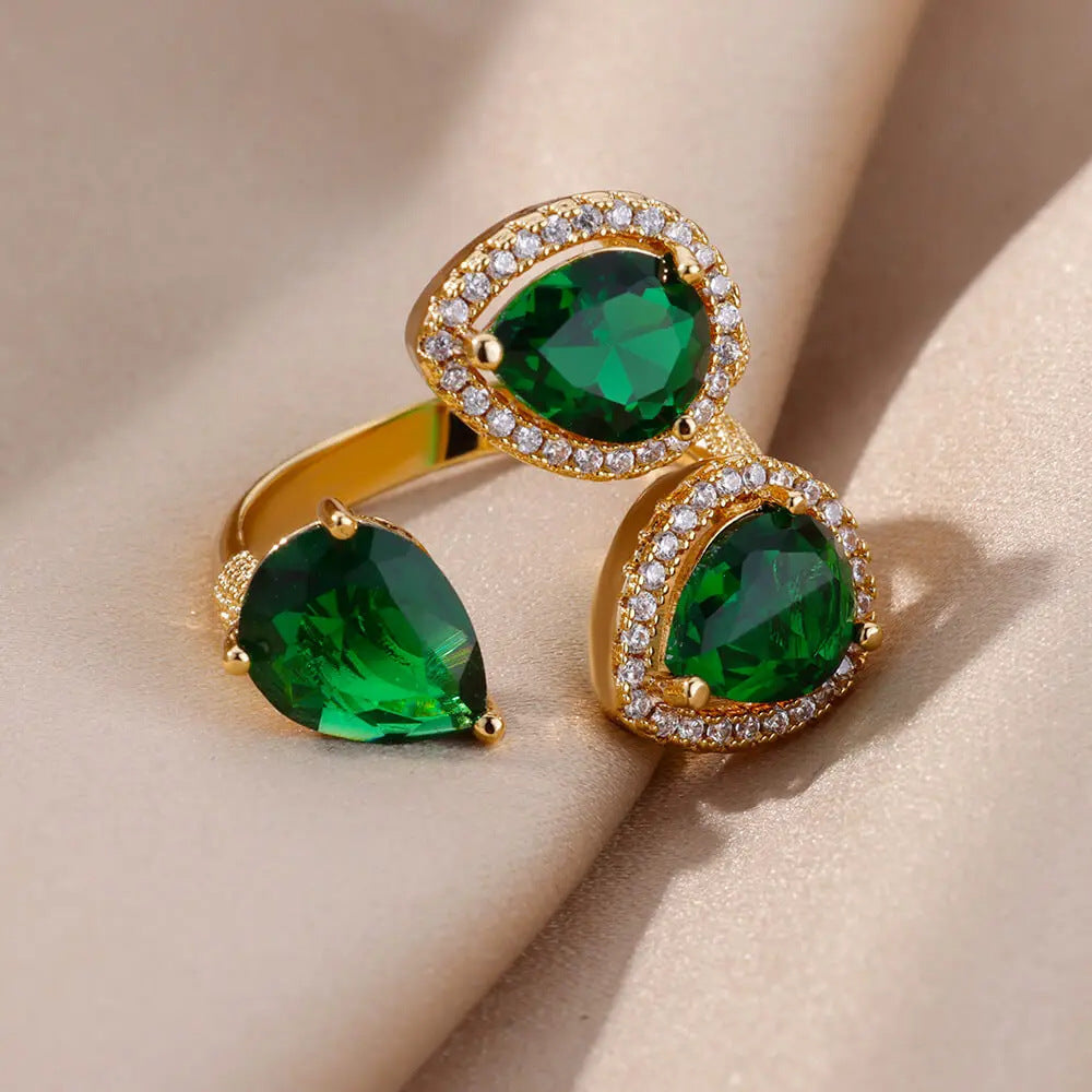 Green Gem Ring Collection