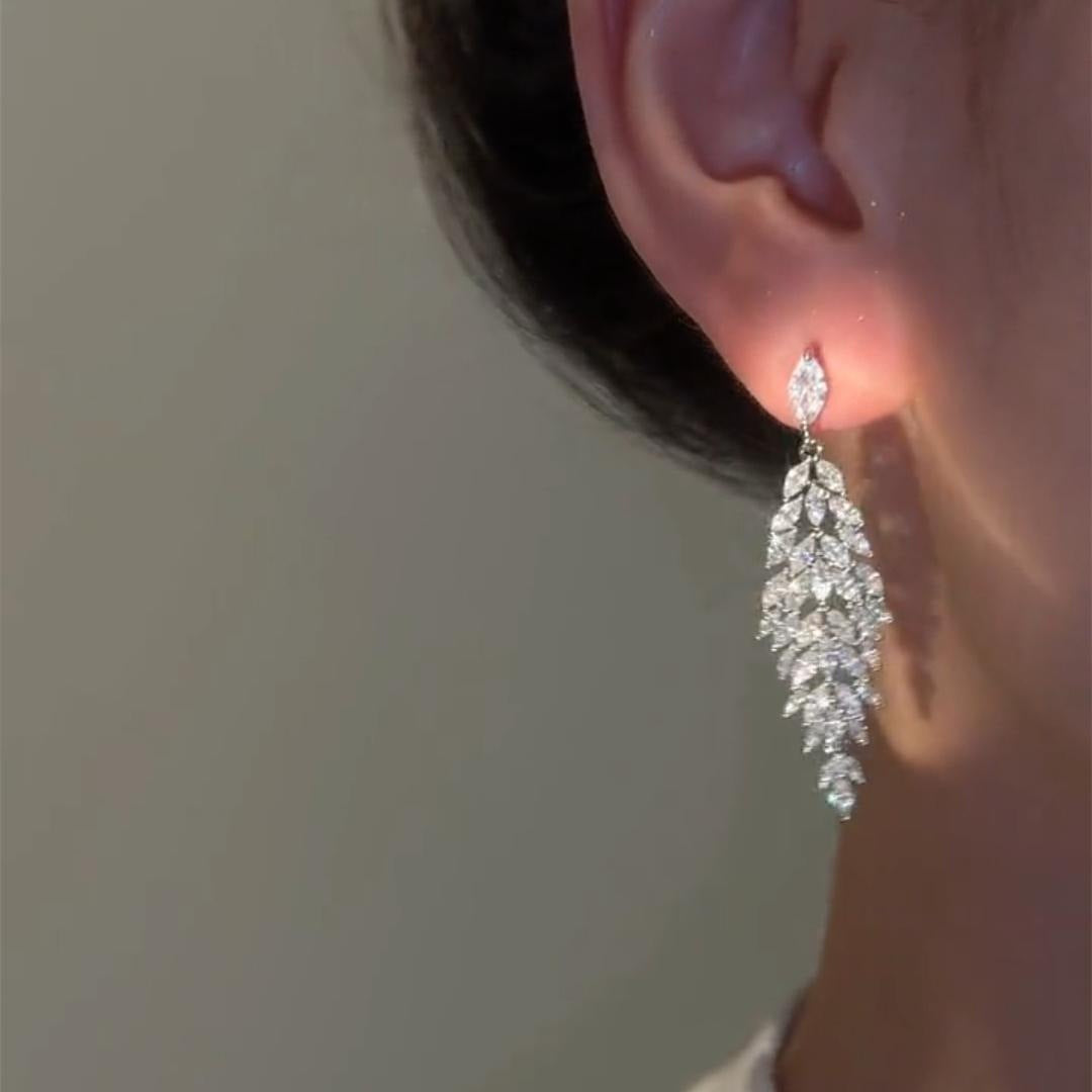 Crystal Leaf Earrings